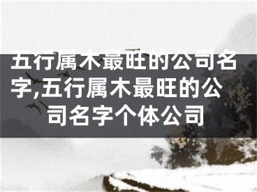 五行属木最旺的公司名字,五行属木最旺的公司名字个体公司