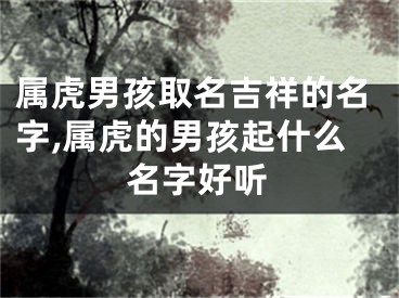 属虎男孩取名吉祥的名字,属虎的男孩起什么名字好听