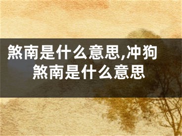 煞南是什么意思,冲狗煞南是什么意思