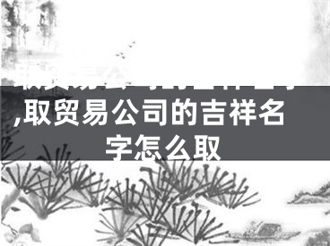 取贸易公司的吉祥名字,取贸易公司的吉祥名字怎么取