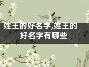 姓王的好名字,姓王的好名字有哪些