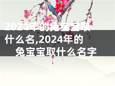 2024年的兔宝宝取什么名,2024年的兔宝宝取什么名字