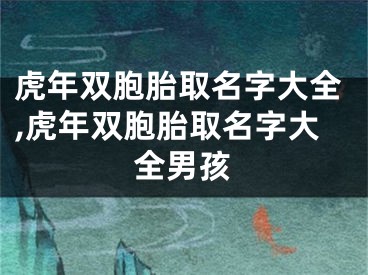 虎年双胞胎取名字大全,虎年双胞胎取名字大全男孩