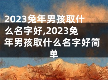 2023兔年男孩取什么名字好,2023兔年男孩取什么名字好简单