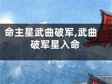 命主星武曲破军,武曲破军星入命