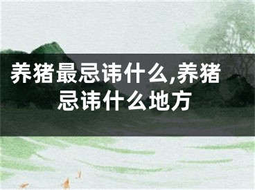 养猪最忌讳什么,养猪忌讳什么地方