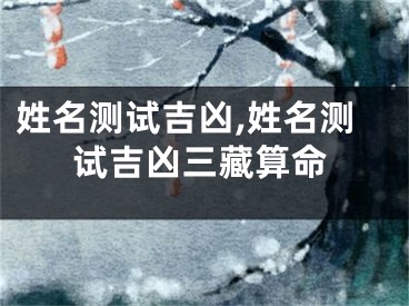 姓名测试吉凶,姓名测试吉凶三藏算命