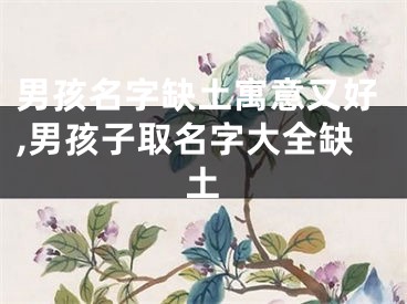 男孩名字缺土寓意又好,男孩子取名字大全缺土