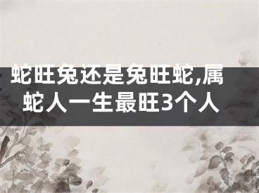蛇旺兔还是兔旺蛇,属蛇人一生最旺3个人