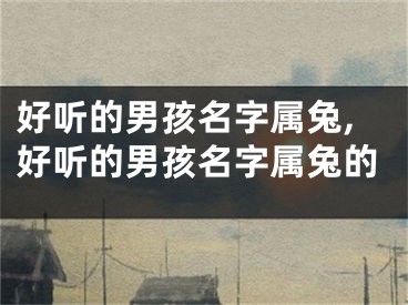 好听的男孩名字属兔,好听的男孩名字属兔的