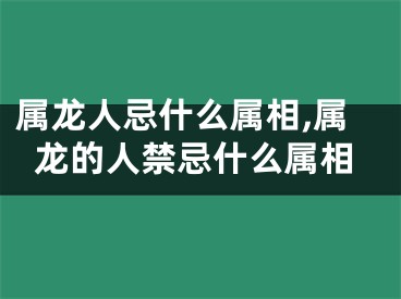 属龙人忌什么属相,属龙的人禁忌什么属相