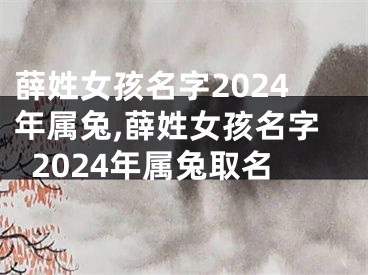 薛姓女孩名字2024年属兔,薛姓女孩名字2024年属兔取名
