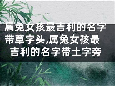 属兔女孩最吉利的名字带草字头,属兔女孩最吉利的名字带土字旁