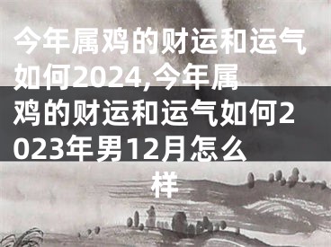 今年属鸡的财运和运气如何2024,今年属鸡的财运和运气如何2023年男12月怎么样