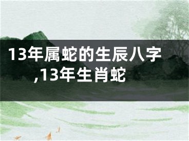 13年属蛇的生辰八字,13年生肖蛇