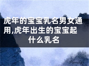 虎年的宝宝乳名男女通用,虎年出生的宝宝起什么乳名
