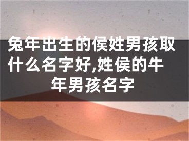 兔年出生的侯姓男孩取什么名字好,姓侯的牛年男孩名字