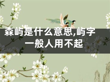 森屿是什么意思,屿字一般人用不起