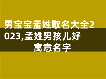 男宝宝孟姓取名大全2023,孟姓男孩儿好寓意名字