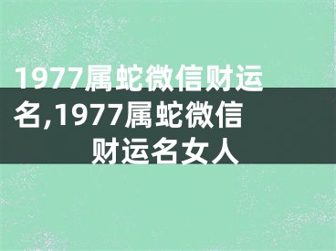1977属蛇微信财运名,1977属蛇微信财运名女人