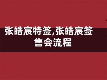 张皓宸特签,张皓宸签售会流程