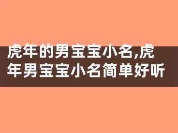 虎年的男宝宝小名,虎年男宝宝小名简单好听