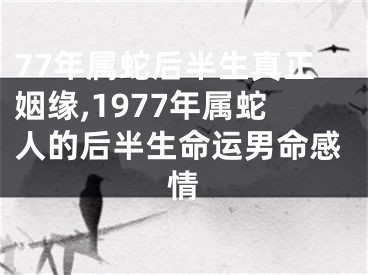 77年属蛇后半生真正姻缘,1977年属蛇人的后半生命运男命感情