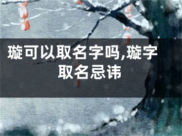 璇可以取名字吗,璇字取名忌讳