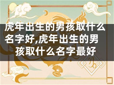 虎年出生的男孩取什么名字好,虎年出生的男孩取什么名字最好