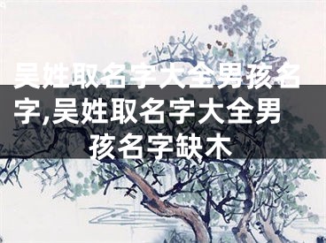 吴姓取名字大全男孩名字,吴姓取名字大全男孩名字缺木