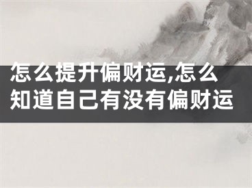 怎么提升偏财运,怎么知道自己有没有偏财运