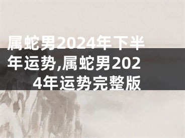 属蛇男2024年下半年运势,属蛇男2024年运势完整版