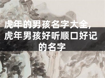 虎年的男孩名字大全,虎年男孩好听顺口好记的名字