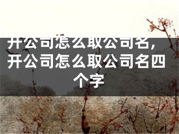 开公司怎么取公司名,开公司怎么取公司名四个字