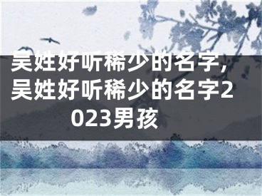 吴姓好听稀少的名字,吴姓好听稀少的名字2023男孩