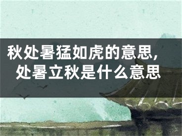 秋处暑猛如虎的意思,处暑立秋是什么意思