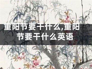 重阳节要干什么,重阳节要干什么英语