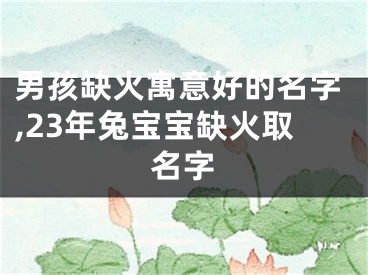 男孩缺火寓意好的名字,23年兔宝宝缺火取名字