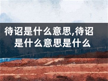 待诏是什么意思,待诏是什么意思是什么