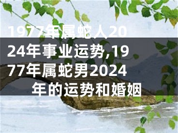 1977年属蛇人2024年事业运势,1977年属蛇男2024年的运势和婚姻