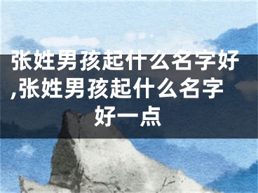 张姓男孩起什么名字好,张姓男孩起什么名字好一点