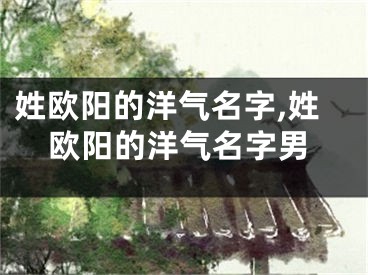 姓欧阳的洋气名字,姓欧阳的洋气名字男