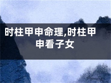 时柱甲申命理,时柱甲申看子女