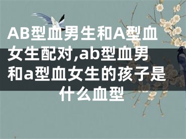 AB型血男生和A型血女生配对,ab型血男和a型血女生的孩子是什么血型