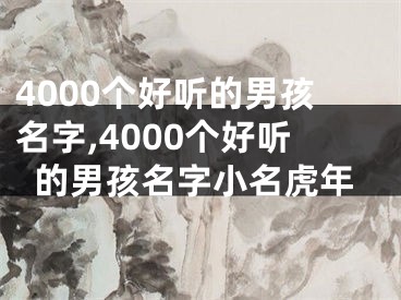 4000个好听的男孩名字,4000个好听的男孩名字小名虎年