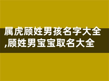 属虎顾姓男孩名字大全,顾姓男宝宝取名大全
