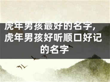 虎年男孩最好的名字,虎年男孩好听顺口好记的名字