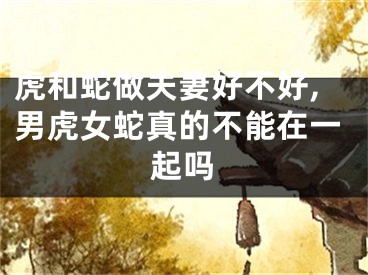 虎和蛇做夫妻好不好,男虎女蛇真的不能在一起吗