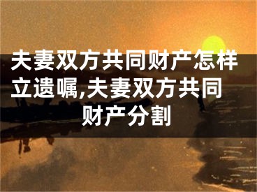 夫妻双方共同财产怎样立遗嘱,夫妻双方共同财产分割