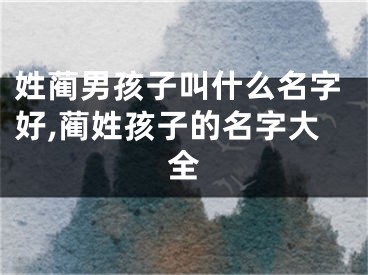 姓蔺男孩子叫什么名字好,蔺姓孩子的名字大全